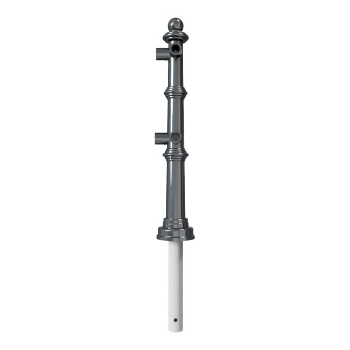 Schake Alu Stilpfosten Typ 495B anthrazitgrau, beschichtet, ca. 900 mm Überflur Eckpfosten für Ober- und Knieholm 90°
