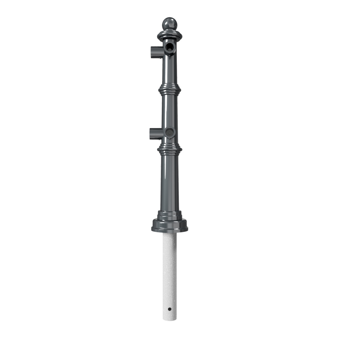 Schake Alu Stilpfosten Typ 495B anthrazitgrau, beschichtet, ca. 900 mm Überflur Eckpfosten für Ober- und Knieholm 90°