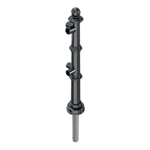 Schake Alu Stilpfosten Typ 495B anthrazitgrau, beschichtet, ca. 900 mm Überflur Eckpfosten für Ober- und Knieholm 90°