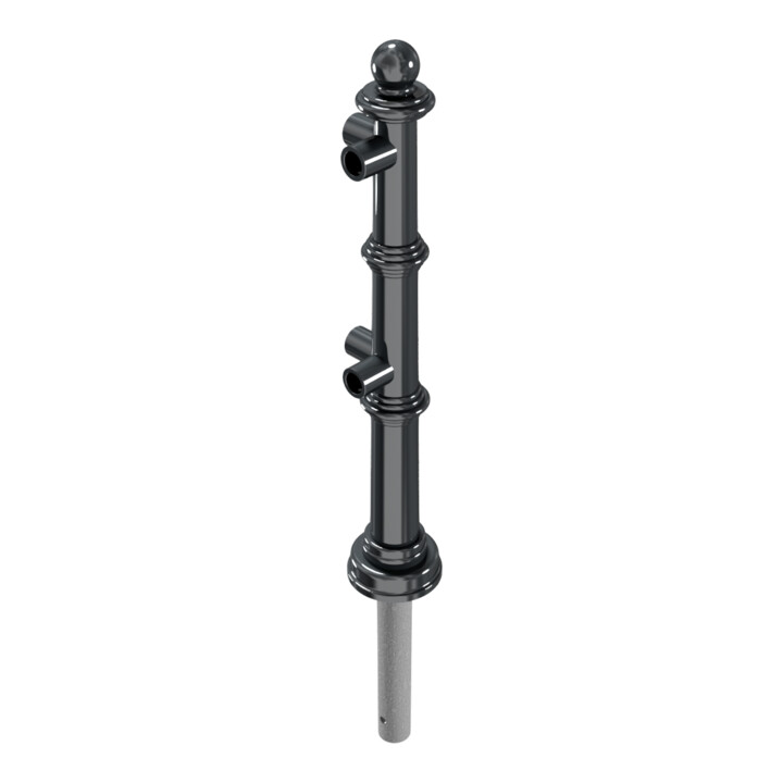Schake Alu Stilpfosten Typ 495B anthrazitgrau, beschichtet, ca. 900 mm Überflur Eckpfosten für Ober- und Knieholm 90°