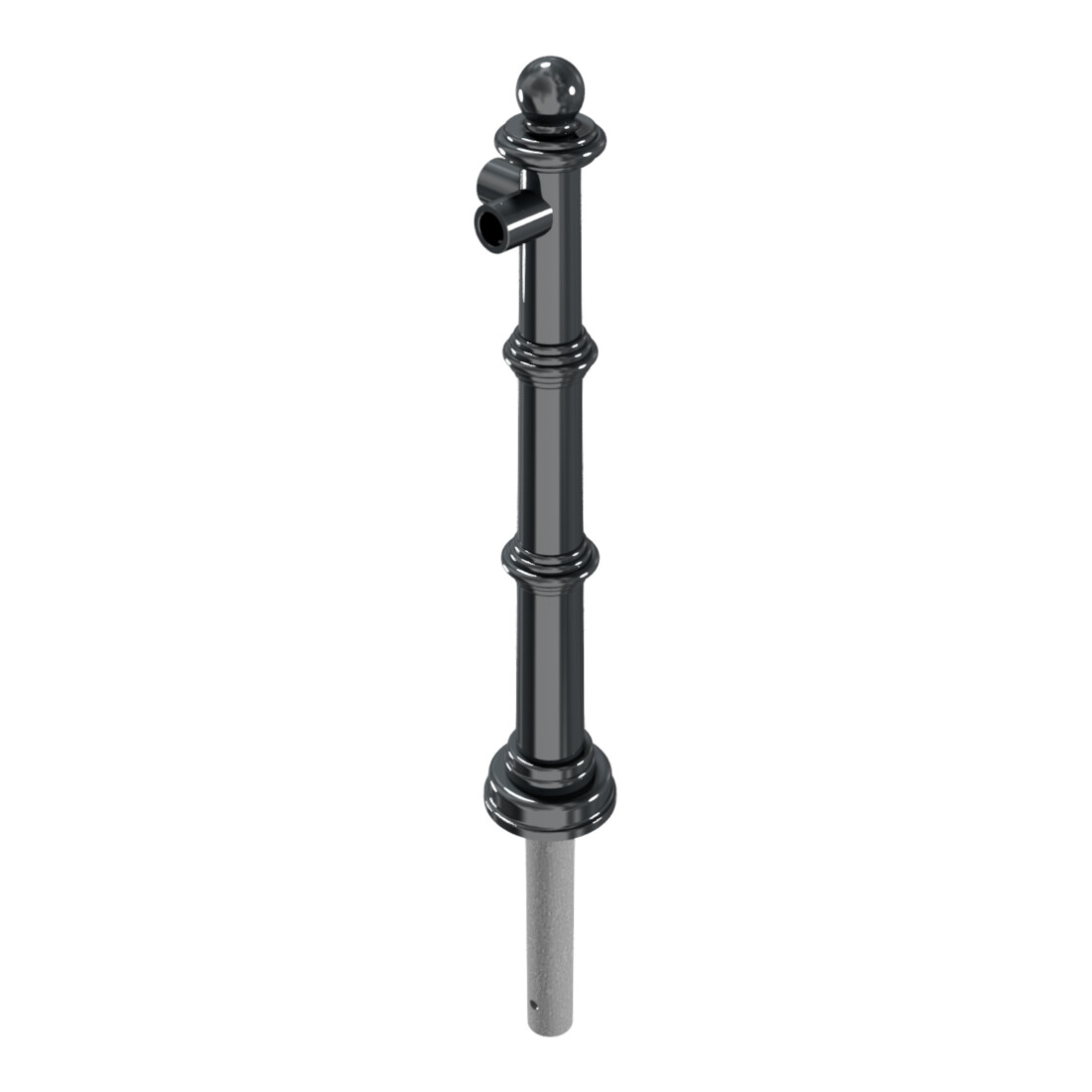 Schake Alu Stilpfosten Typ 495B anthrazitgrau, beschichtet, ca. 900 mm Überflur Eckpfosten für Oberholm 90°