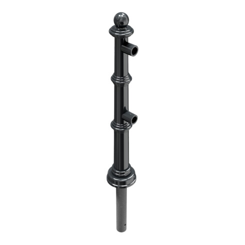 Schake Alu Stilpfosten Typ 495B anthrazitgrau, beschichtet, ca. 900 mm Überflur Endpfosten für Ober- und Knieholm