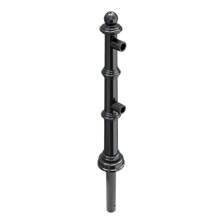 Schake Alu Stilpfosten Typ 495B anthrazitgrau, beschichtet, ca. 900 mm Überflur Endpfosten für Ober- und Knieholm