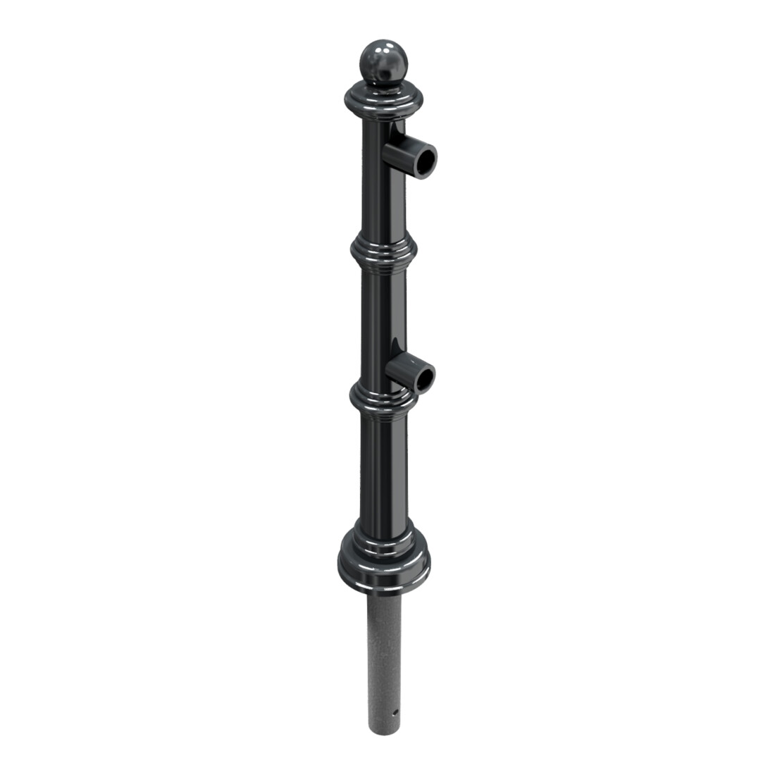 Schake Alu Stilpfosten Typ 495B anthrazitgrau, beschichtet, ca. 900 mm Überflur Endpfosten für Ober- und Knieholm