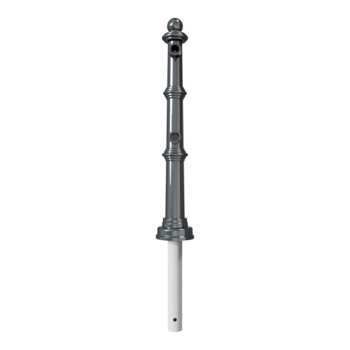 Schake Alu Stilpfosten Typ 495B anthrazitgrau, beschichtet, ca. 900 mm Überflur Endpfosten für Ober- und Knieholm