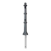 Schake Alu Stilpfosten Typ 495B anthrazitgrau, beschichtet, ca. 900 mm Überflur Endpfosten für Ober- und Knieholm-4