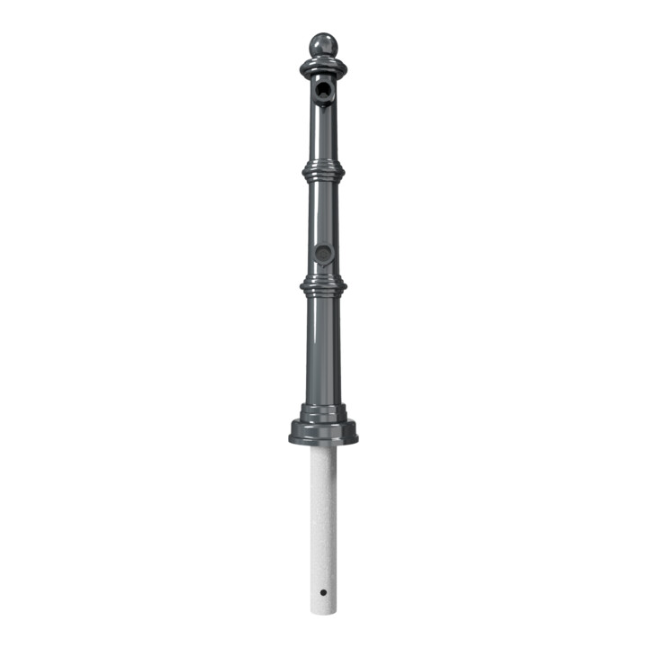 Schake Alu Stilpfosten Typ 495B anthrazitgrau, beschichtet, ca. 900 mm Überflur Endpfosten für Ober- und Knieholm
