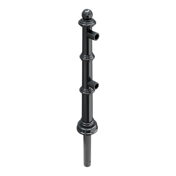 Schake Alu Stilpfosten Typ 495B anthrazitgrau, beschichtet, ca. 900 mm Überflur Endpfosten für Ober- und Knieholm