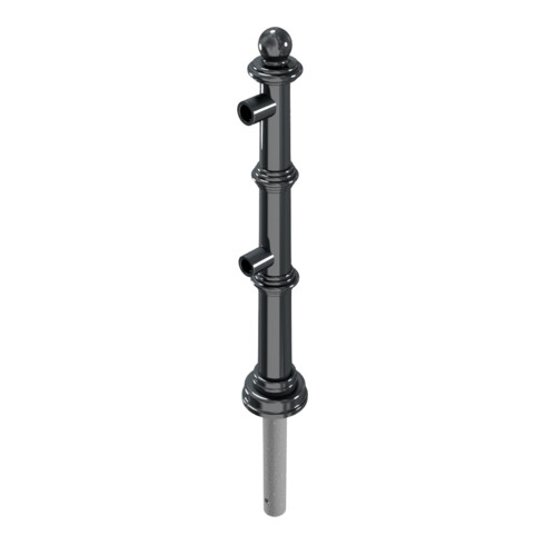 Schake Alu Stilpfosten Typ 495B anthrazitgrau, beschichtet, ca. 900 mm Überflur Endpfosten für Ober- und Knieholm
