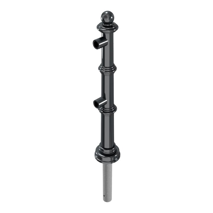 Schake Alu Stilpfosten Typ 495B anthrazitgrau, beschichtet, ca. 900 mm Überflur Endpfosten für Ober- und Knieholm