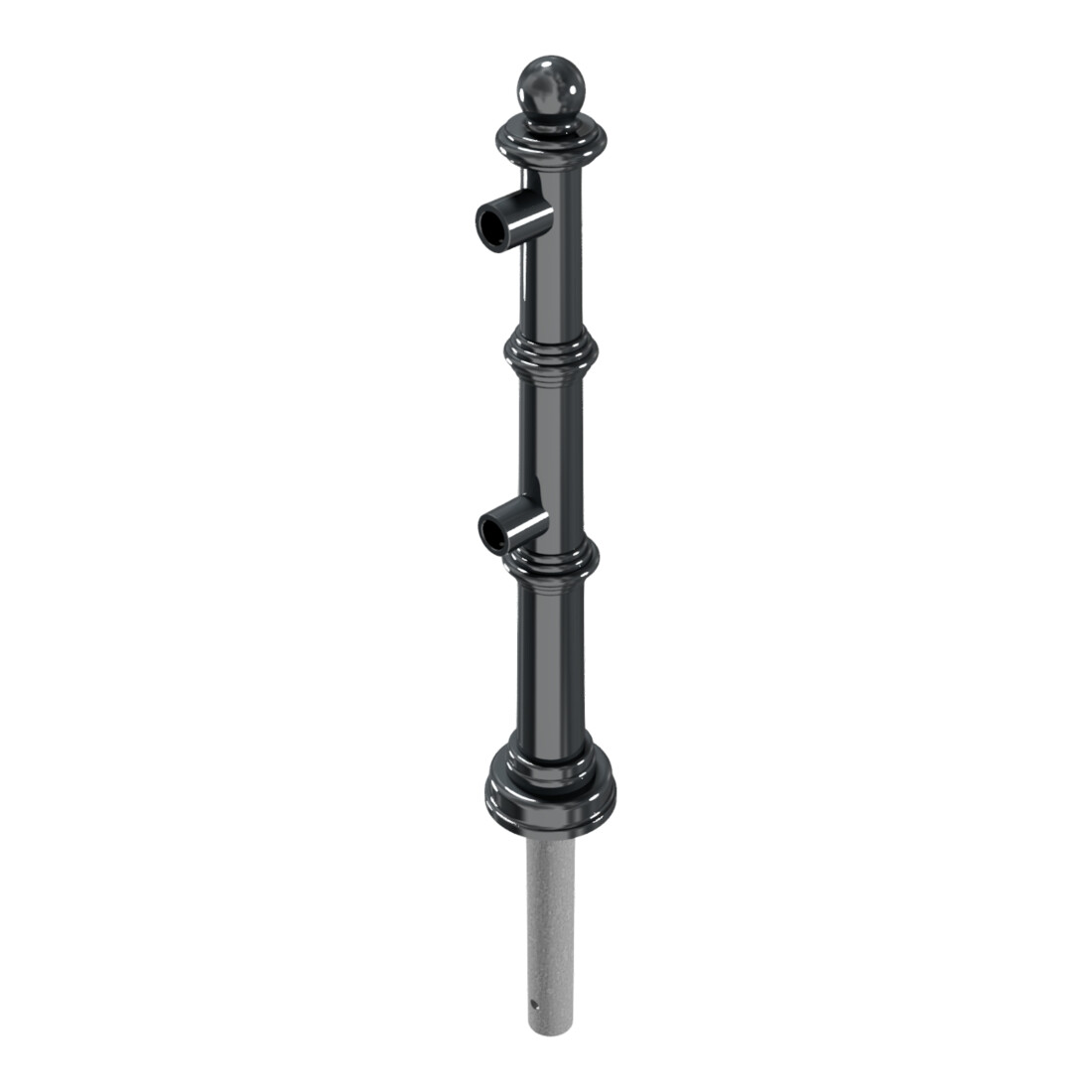 Schake Alu Stilpfosten Typ 495B anthrazitgrau, beschichtet, ca. 900 mm Überflur Endpfosten für Ober- und Knieholm