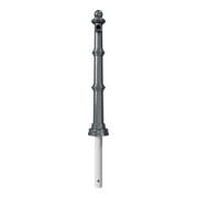Schake Alu Stilpfosten Typ 495B anthrazitgrau, beschichtet, ca. 900 mm Überflur Endpfosten für Oberholm-2