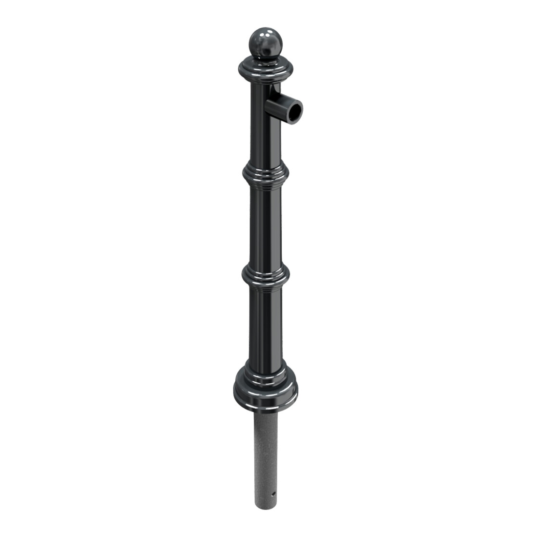 Schake Alu Stilpfosten Typ 495B anthrazitgrau, beschichtet, ca. 900 mm Überflur Endpfosten für Oberholm