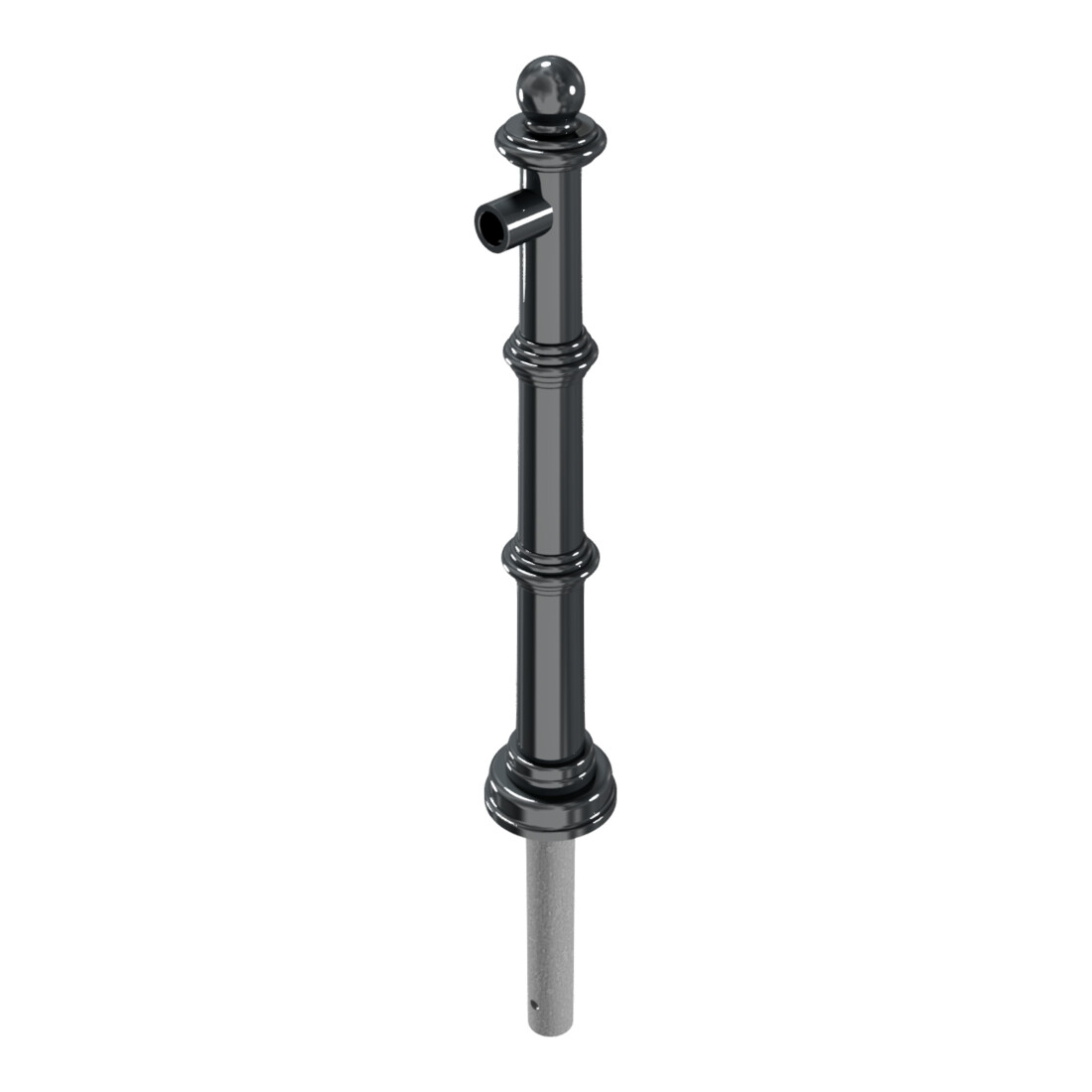 Schake Alu Stilpfosten Typ 495B anthrazitgrau, beschichtet, ca. 900 mm Überflur Endpfosten für Oberholm
