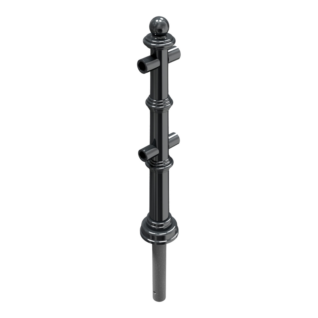 Schake Alu Stilpfosten Typ 495B anthrazitgrau, beschichtet, ca. 900 mm Überflur Mittelpfosten für Ober- und Knieholm