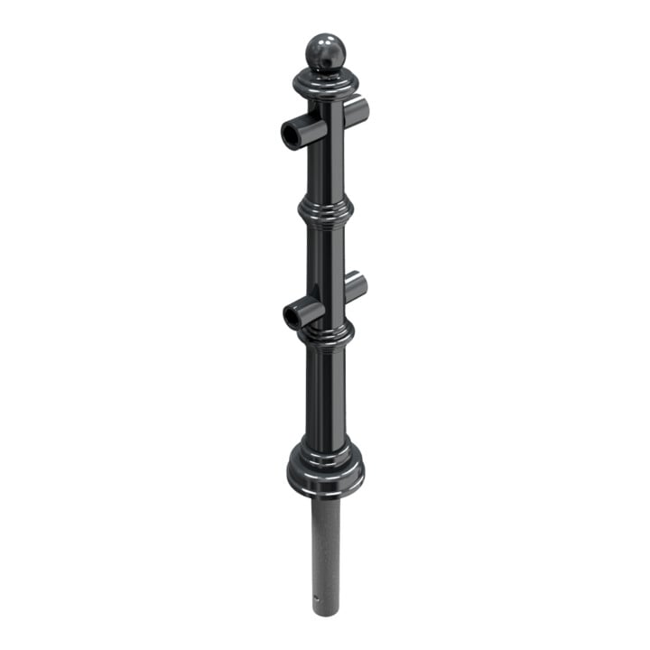 Schake Alu Stilpfosten Typ 495B anthrazitgrau, beschichtet, ca. 900 mm Überflur Mittelpfosten für Ober- und Knieholm