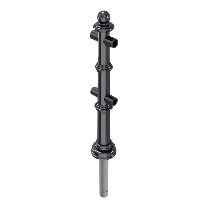 Schake Alu Stilpfosten Typ 495B anthrazitgrau, beschichtet, ca. 900 mm Überflur Mittelpfosten für Ober- und Knieholm