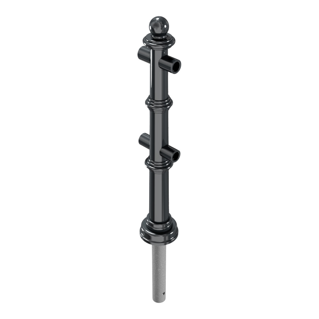 Schake Alu Stilpfosten Typ 495B anthrazitgrau, beschichtet, ca. 900 mm Überflur Mittelpfosten für Ober- und Knieholm
