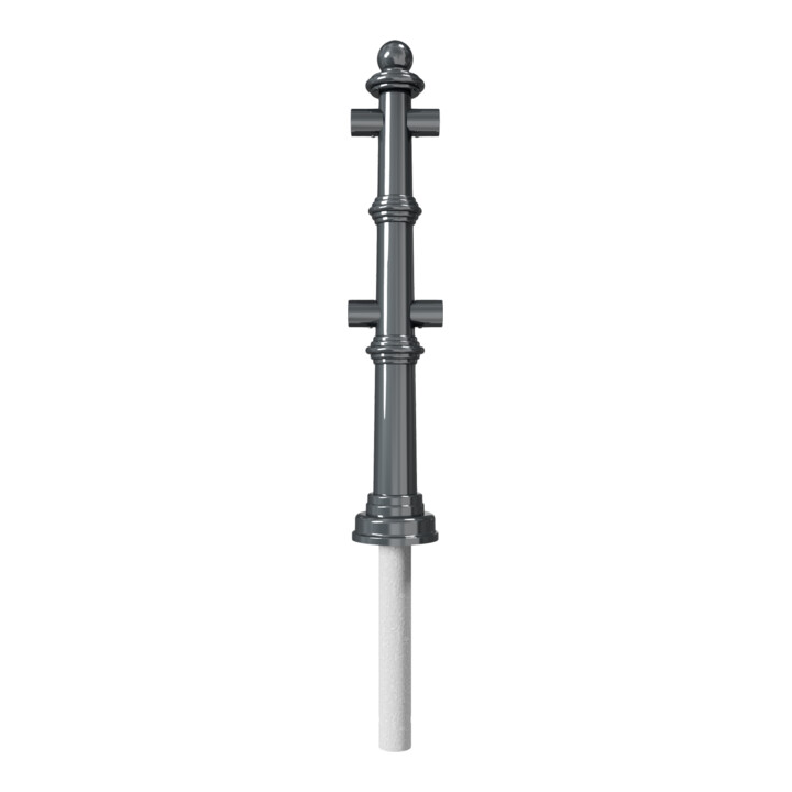 Schake Alu Stilpfosten Typ 495B anthrazitgrau, beschichtet, ca. 900 mm Überflur Mittelpfosten für Ober- und Knieholm