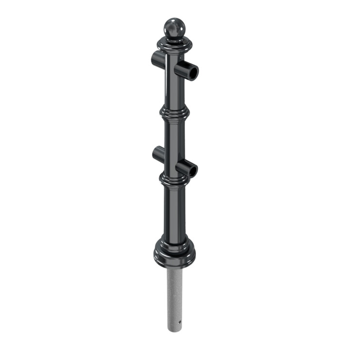 Schake Alu Stilpfosten Typ 495B anthrazitgrau, beschichtet, ca. 900 mm Überflur Mittelpfosten für Ober- und Knieholm