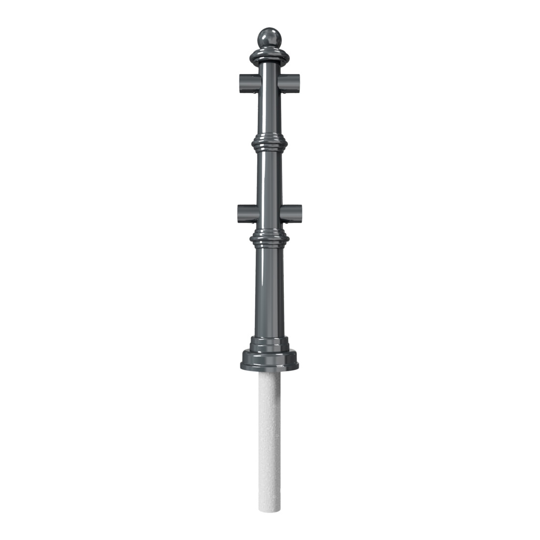 Schake Alu Stilpfosten Typ 495B anthrazitgrau, beschichtet, ca. 900 mm Überflur Mittelpfosten für Ober- und Knieholm