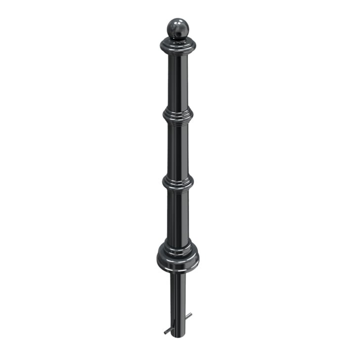 Schake Alu Stilpfosten Typ 495B, ortsfest, ca. 900 mm Überflur, m. Erdanker anthrazitgrau, beschichtet