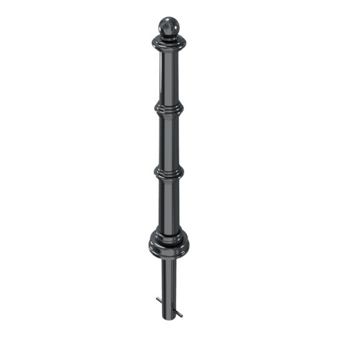 Schake Alu Stilpfosten Typ 495B, ortsfest, ca. 900 mm Überflur, m. Erdanker anthrazitgrau, beschichtet