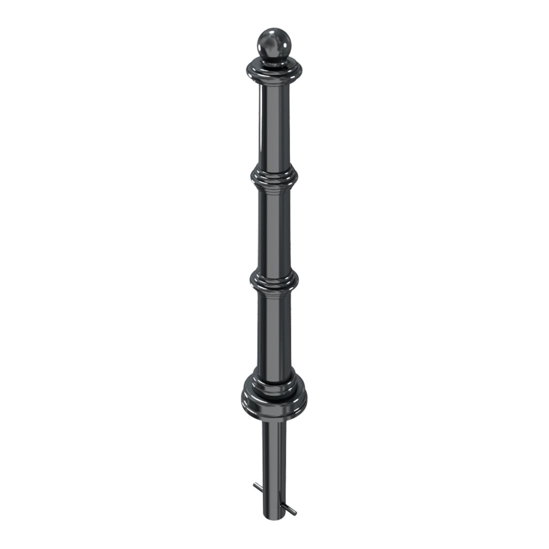 Schake Alu Stilpfosten Typ 495B, ortsfest, ca. 900 mm Überflur, m. Erdanker anthrazitgrau, beschichtet