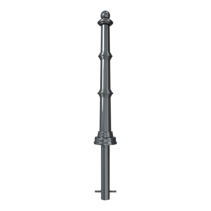 Schake Alu Stilpfosten Typ 495B, ortsfest, ca. 900 mm Überflur, m. Erdanker anthrazitgrau, beschichtet