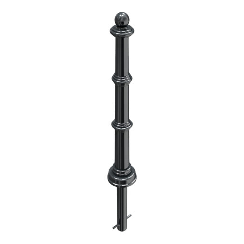 Schake Alu Stilpfosten Typ 495B, ortsfest, ca. 900 mm Überflur, m. Erdanker anthrazitgrau, beschichtet