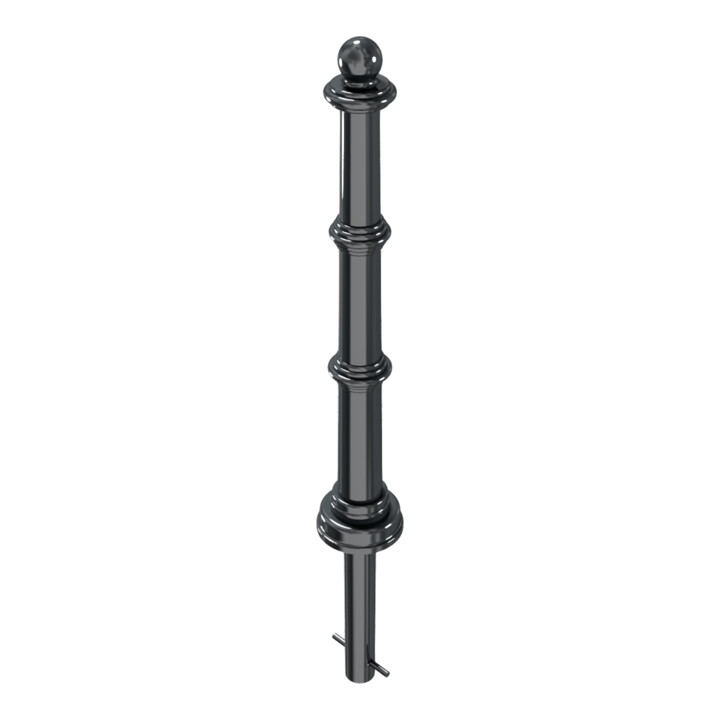 Schake Alu Stilpfosten Typ 495B, ortsfest, ca. 900 mm Überflur, m. Erdanker anthrazitgrau, beschichtet