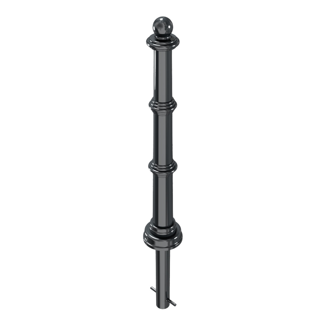 Schake Alu Stilpfosten Typ 495B, ortsfest, ca. 900 mm Überflur, m. Erdanker anthrazitgrau, beschichtet