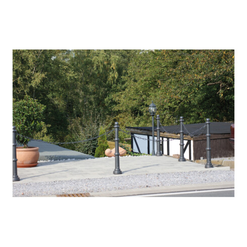 Schake Alu Stilpfosten Typ 495FB, herausnehmbar + Dreikantverschluß + Bodenhülse, beschichtet