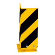 Schake Anfahrschutz, elastisch Stahlblech 6mm stark, gelb, beschichtet, + schwarzen Streifen, zum Aufdüben Höhe: 400 mm Schenkellänge: 160 mm Neigungswinkel: 15°