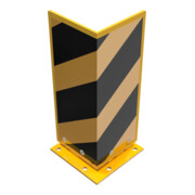 Schake Anfahrschutz, elastisch Stahlblech 6mm stark, gelb, beschichtet, + schwarzen Streifen, zum Aufdüben Höhe: 400 mm Schenkellänge: 160 mm Neigungswinkel: 15°-2