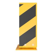 Schake Anfahrschutz, elastisch Stahlblech 6mm stark, gelb, beschichtet, + schwarzen Streifen, zum Aufdüben Höhe: 400 mm Schenkellänge: 160 mm Neigungswinkel: 15°-4