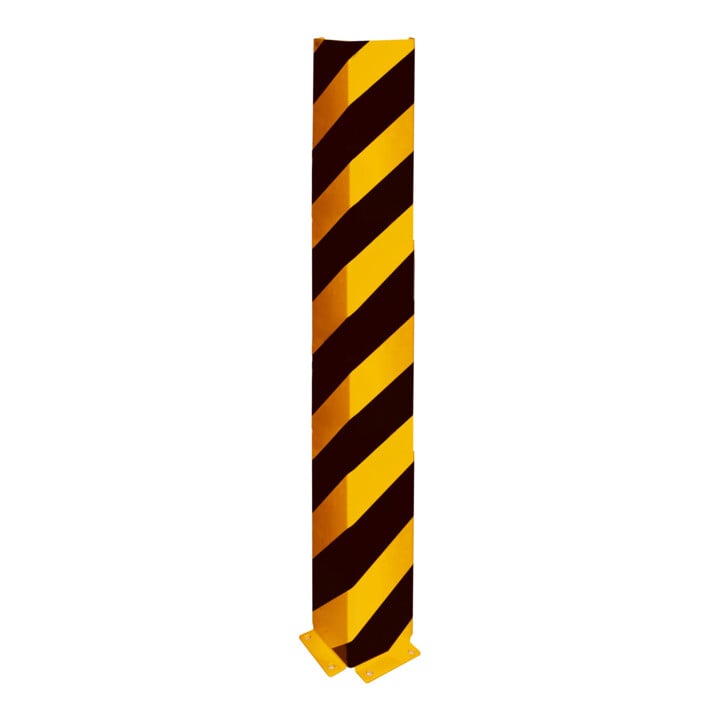 Set Schake Anfahrschutz, U, Profil Stahlblech 6mm, Höhe 400mm, Schenkellänge 160mm, gelb / schwarz + BefestigungsschraubensatzTyp 1