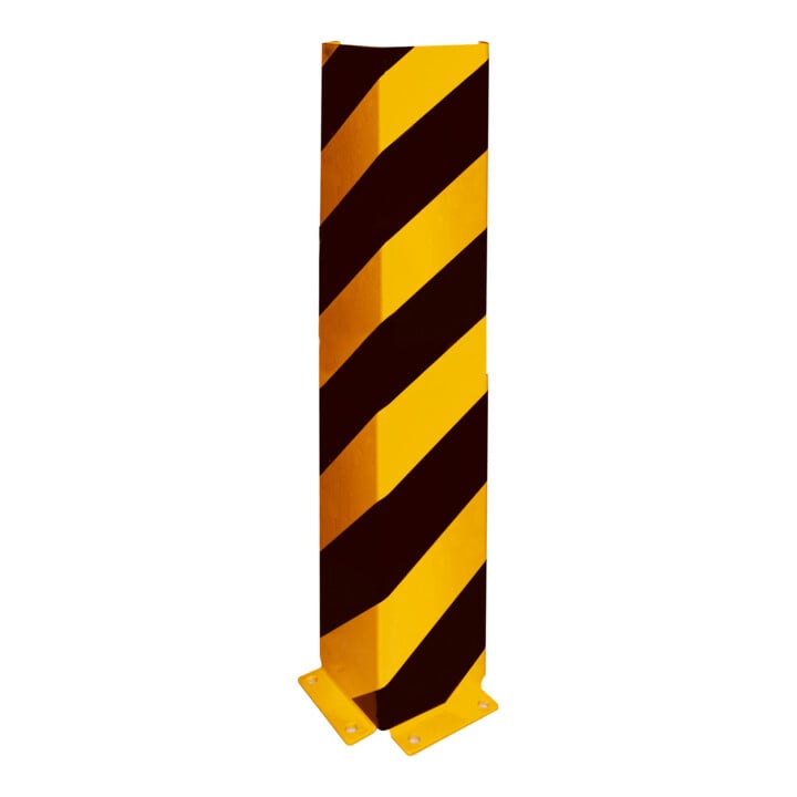 Set Schake Anfahrschutz, Winkel Stahlblech 6mm, Höhe 1200mm, Schenkellänge 160mm, gelb / schwarz + BefestigungsschraubensatzTyp 1