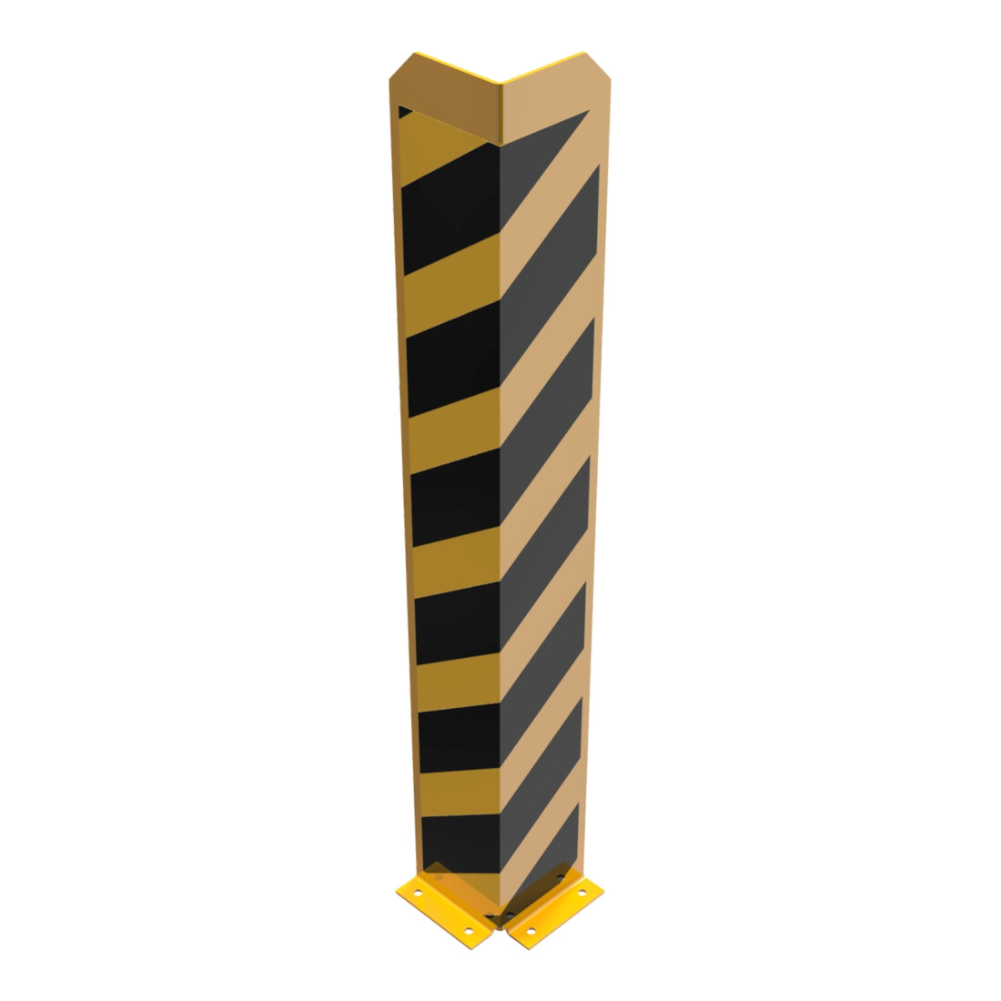 Schake Anfahrschutzwinkel, standard Stahlblech 5mm, gelb, beschichtet, + schwarzen Streifen (Folie beigelegt), Schenkellänge 160mm, Höhe 1200mm