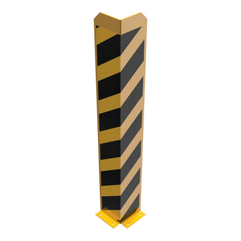 Schake Anfahrschutzwinkel, standard Stahlblech 5mm, gelb, beschichtet, + schwarzen Streifen (Folie beigelegt), Schenkellänge 160mm, Höhe 1200mm