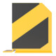 Schake Anfahrschutzwinkel, standard Stahlblech 5mm, gelb, beschichtet, + schwarzen Streifen (Folie beigelegt), Schenkellänge 160mm, Höhe 200mm-5