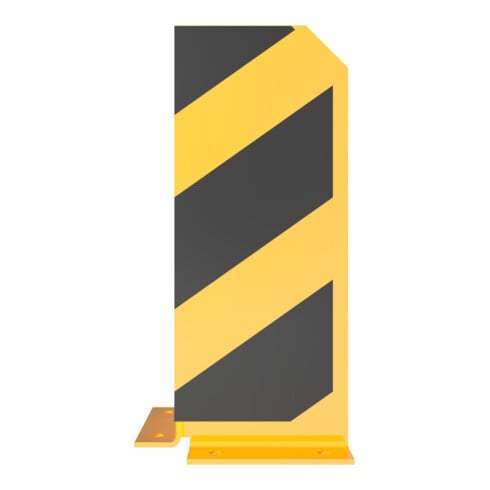 Schake Anfahrschutzwinkel, standard Stahlblech 5mm, gelb, beschichtet, + schwarzen Streifen (Folie beigelegt), Schenkellänge 160mm, Höhe 400mm