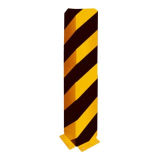 Schake Anfahrschutzwinkel, standard Stahlblech 5mm, gelb, beschichtet, + schwarzen Streifen (Folie beigelegt), Schenkellänge 160mm, Höhe 800mm