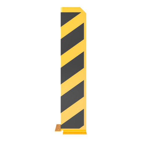 Schake Anfahrschutzwinkel, standard Stahlblech 5mm, gelb, beschichtet, + schwarzen Streifen (Folie beigelegt), Schenkellänge 160mm, Höhe 800mm