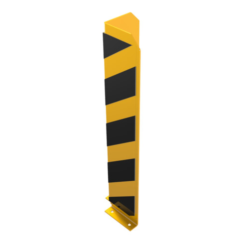 Schake Anfahrschutzwinkel, standard Stahlblech 5mm, gelb, beschichtet, + schwarzen Streifen (Folie beigelegt), Schenkellänge 160mm, Höhe 800mm