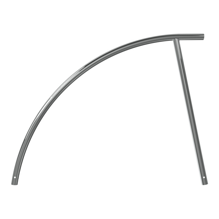 Schake Anlehnbügel aus Edelstahl V2A Ø48mm, Gesamtbreite: ca 1400mm Höhe Überflur: ca. 850mm geschliffen