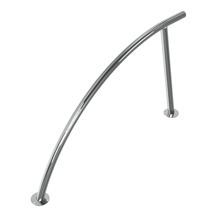 Schake Anlehnbügel aus Edelstahl V2A zum Aufdübeln Ø48mm, Gesamtbreite: ca 1400mm Höhe Überflur: ca. 850mm geschliffen