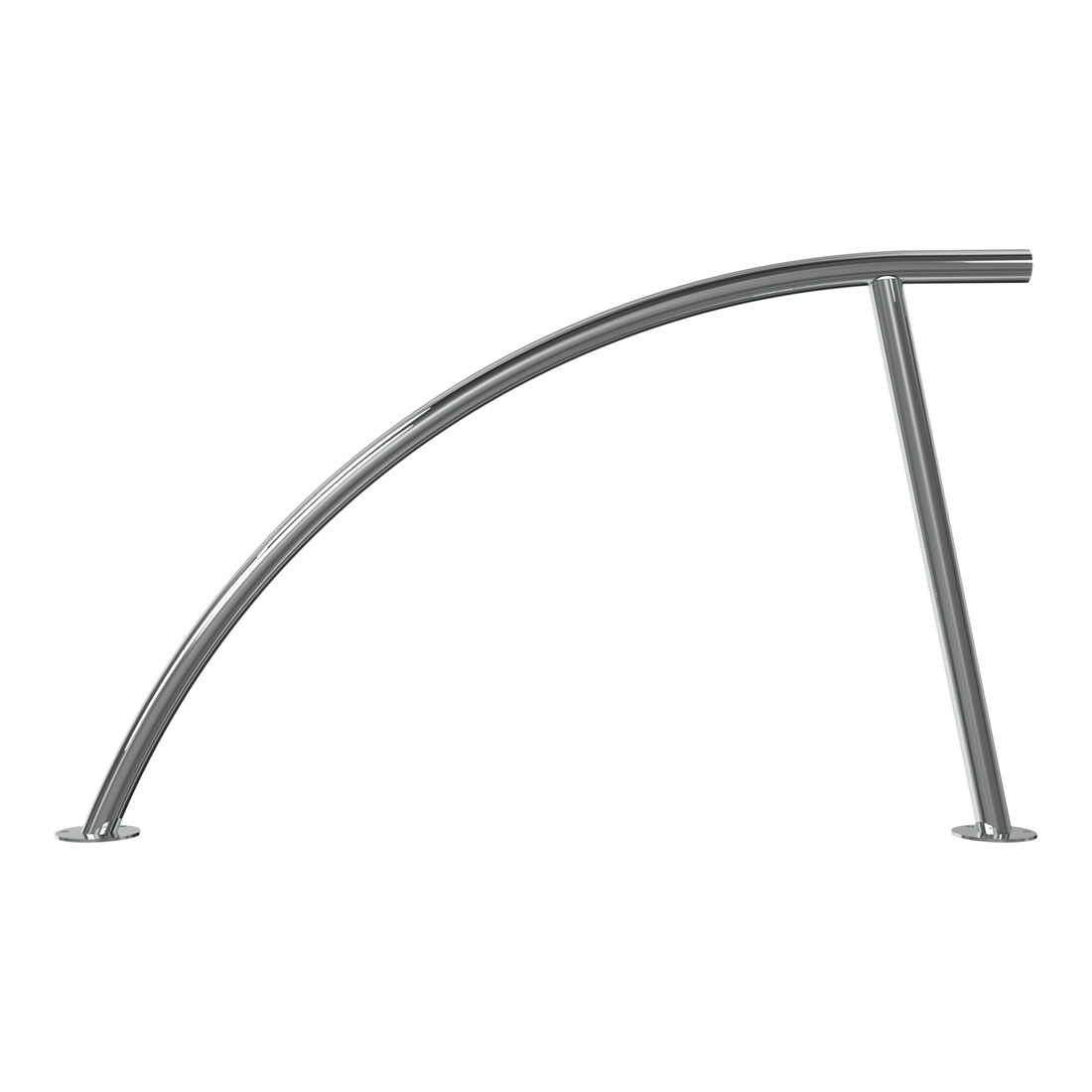 Schake Anlehnbügel aus Edelstahl V2A zum Aufdübeln Ø48mm, Gesamtbreite: ca 1400mm Höhe Überflur: ca. 850mm geschliffen