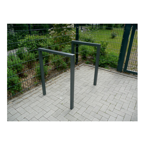 Schake Anlehnbügel aus Vierkantrohr 60x40mm, Breite: 1000mm Gesamthöhe:1200 mm, ohne Querholm, beschichtet
