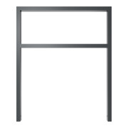 Schake Anlehnbügel aus Vierkantrohr 60x40mm, Breite: 1000mm Gesamthöhe:1200 mm + Querholm, beschichtet-2